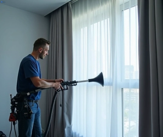 Professional residential curtain cleaning process equipment Matty Curtain Cleaning east-corrimal-nsw