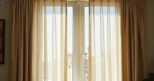 Dull dusty drapes in east-corrimal-nsw before professional cleaning